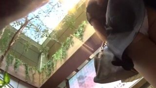 美人OL逆さ&風チラ