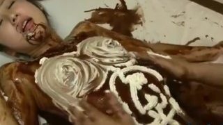 Jav Idol Suzu Ichinose Covered In Chocolate And Cream Fucked In Many Pos