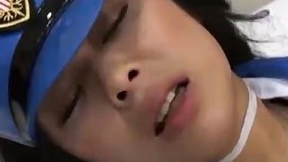 Asian Girl In Police Uniform Licked Fucked With Toy By A Nurse On The Bed I