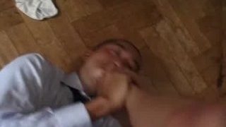 Dude gets hair cut and cock sucked part5