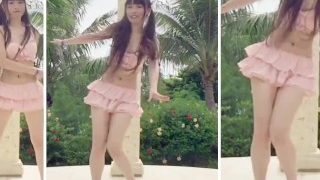 【2】ツインテお姉さんがピンクの水着で踊ってみた