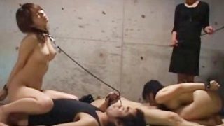 Young asian slaves pleasing masters
