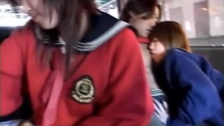 Airin Okui and chick in school uniform suck boners in the car