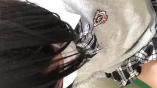 夜の公園の女子トイレでjkコスオナニー