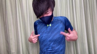 ジム帰り早々にチクニーしてイってしまうヘンタイ大学生【乳首オナニー動画】